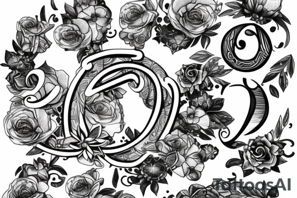 Initial A & T with cool design to match tattoo idea