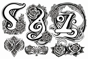 Initial A & T with cool design to match tattoo idea