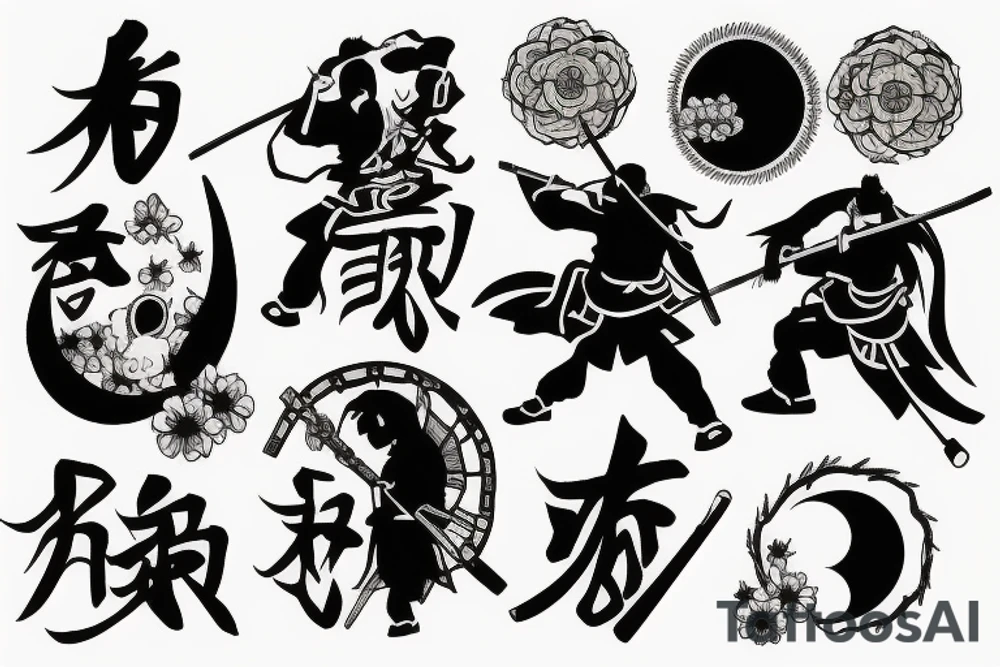 Samurai under the moon tattoo idea