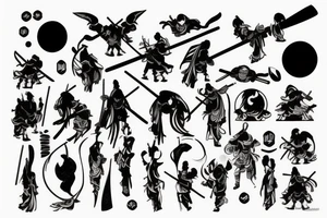 Samurai under the moon tattoo idea