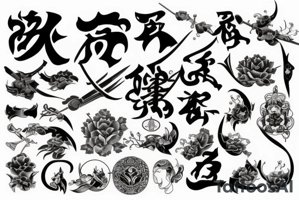 Medieval and Japanese tattoo idea