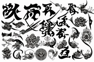 Medieval and Japanese tattoo idea