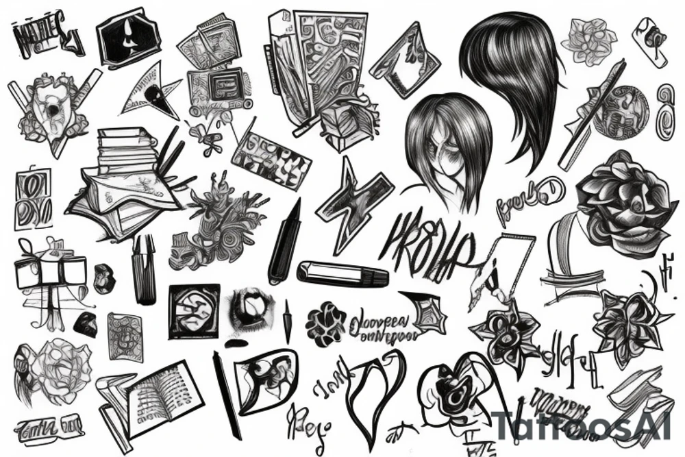 A manifestation of struggling with adhd and school tattoo idea