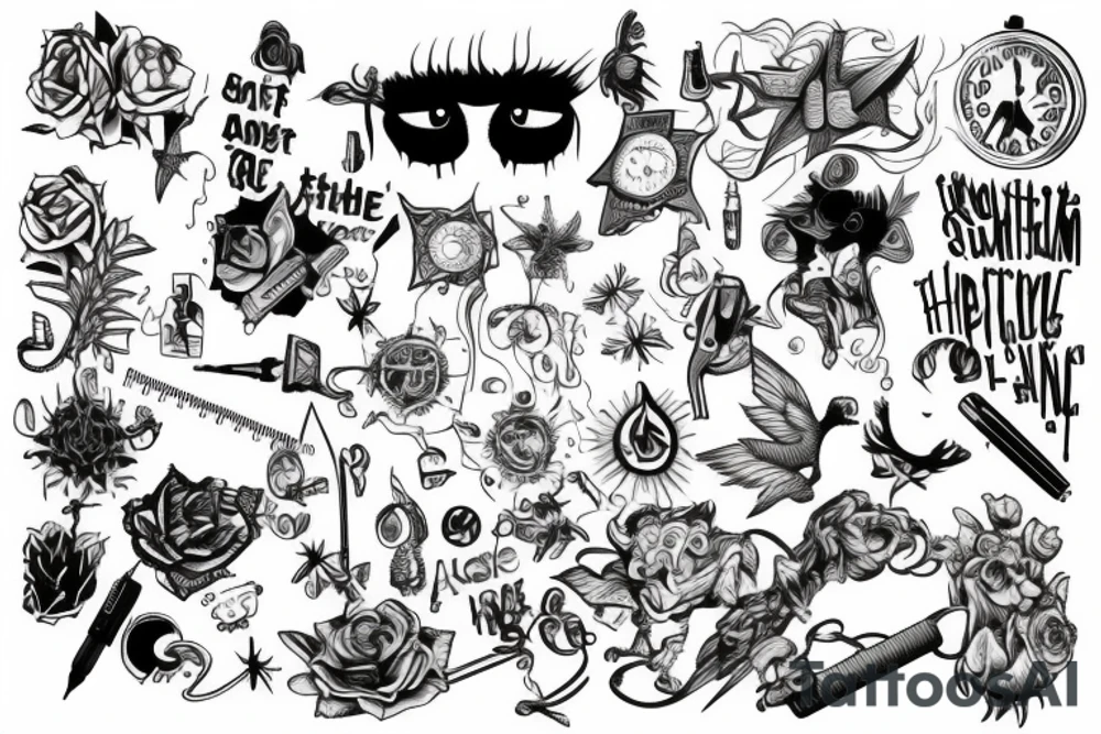 A manifestation of struggling with adhd and school tattoo idea
