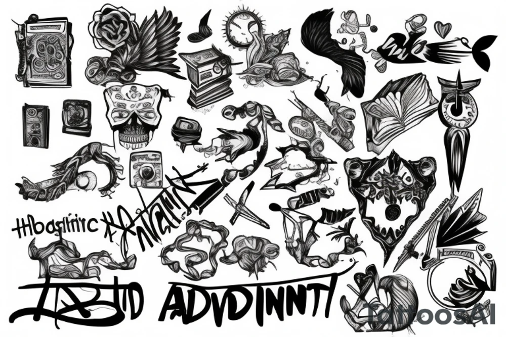 A manifestation of struggling with adhd and school tattoo idea