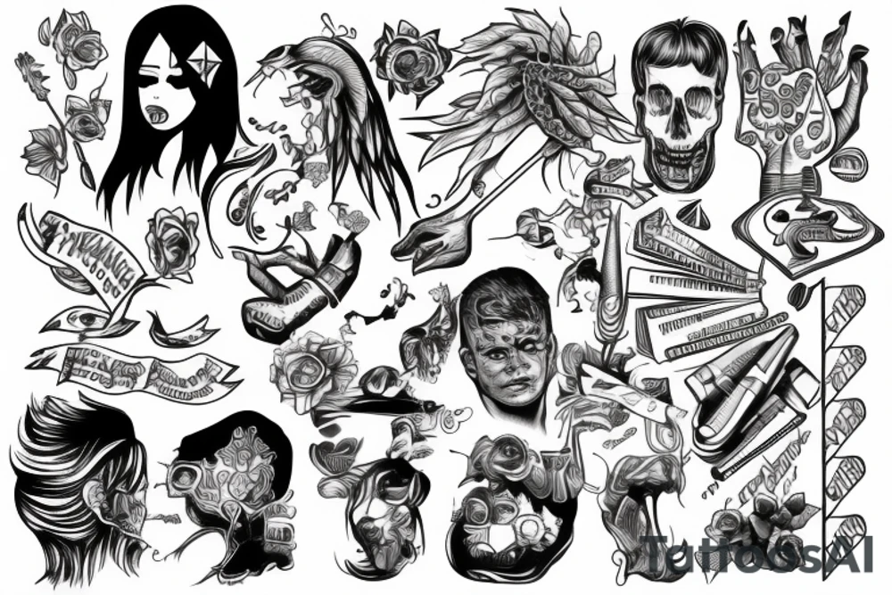 A manifestation of struggling with adhd and school tattoo idea