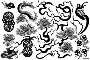 Medieval and Japanese tattoo idea