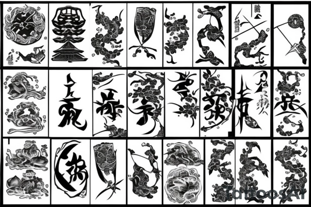 Medieval and Japanese tattoo idea