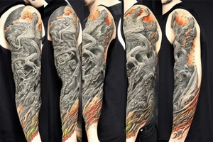 dragon, lord of the rings style. Full sleeve tattoo idea