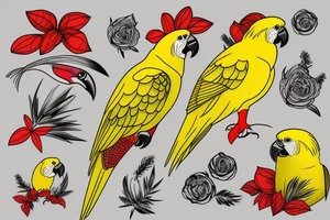 yellow cockatiel parrot with red cheeks tattoo idea