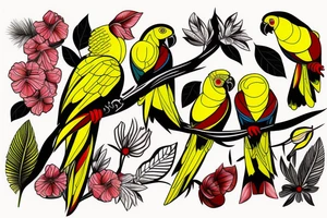 yellow cockatiel parrot with red cheeks tattoo idea