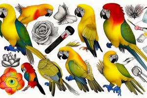 yellow cockatiel parrot with red cheeks tattoo idea