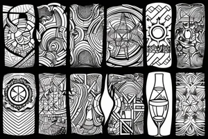 beach, wine and sun tattoo idea