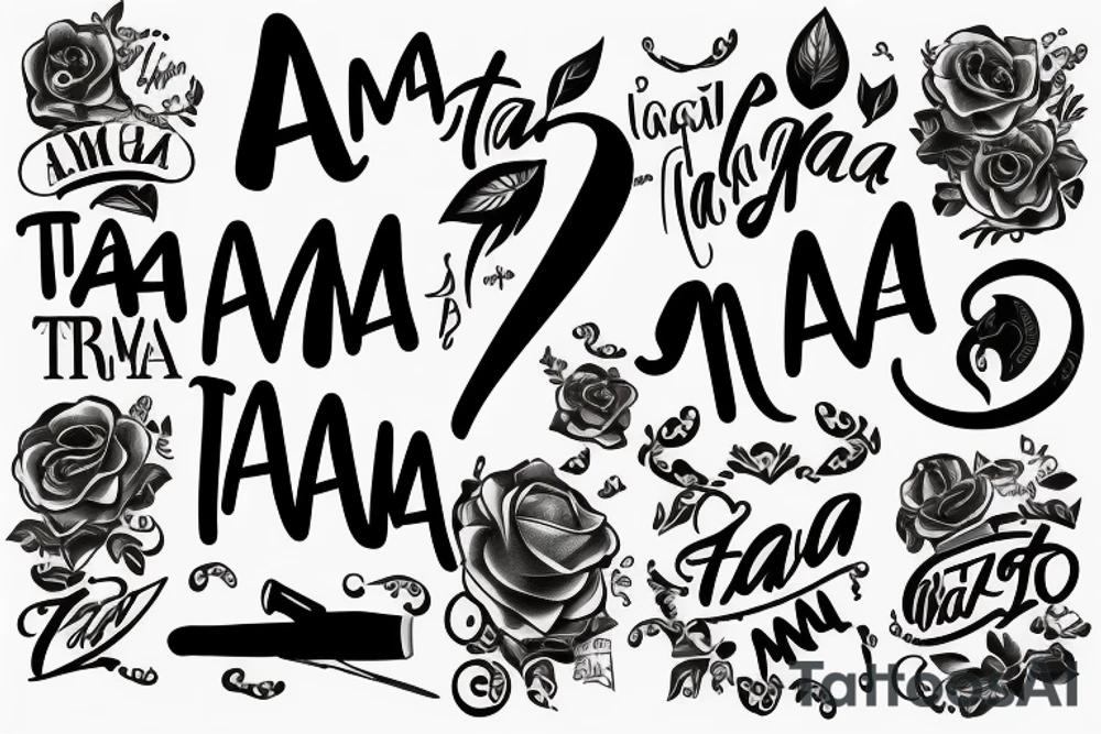 A writing with letters "ah sto mama tata glazba trenirka" tattoo idea