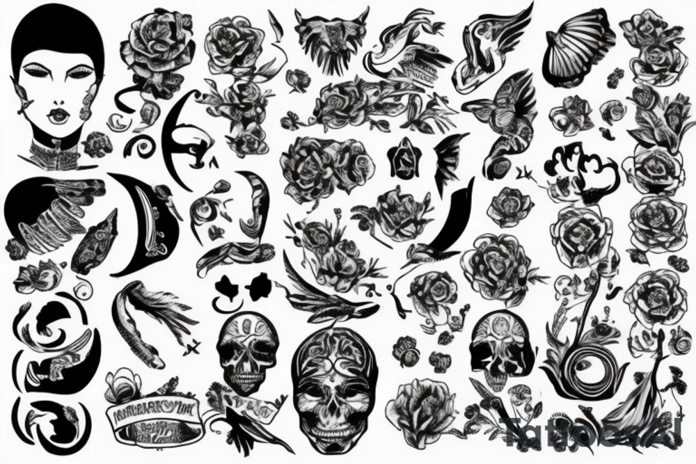 доберман с цветами tattoo idea