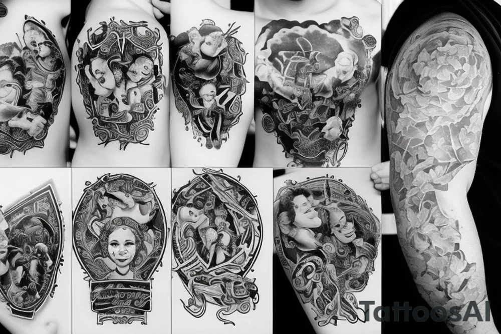 Family is looking to heaven tattoo idea