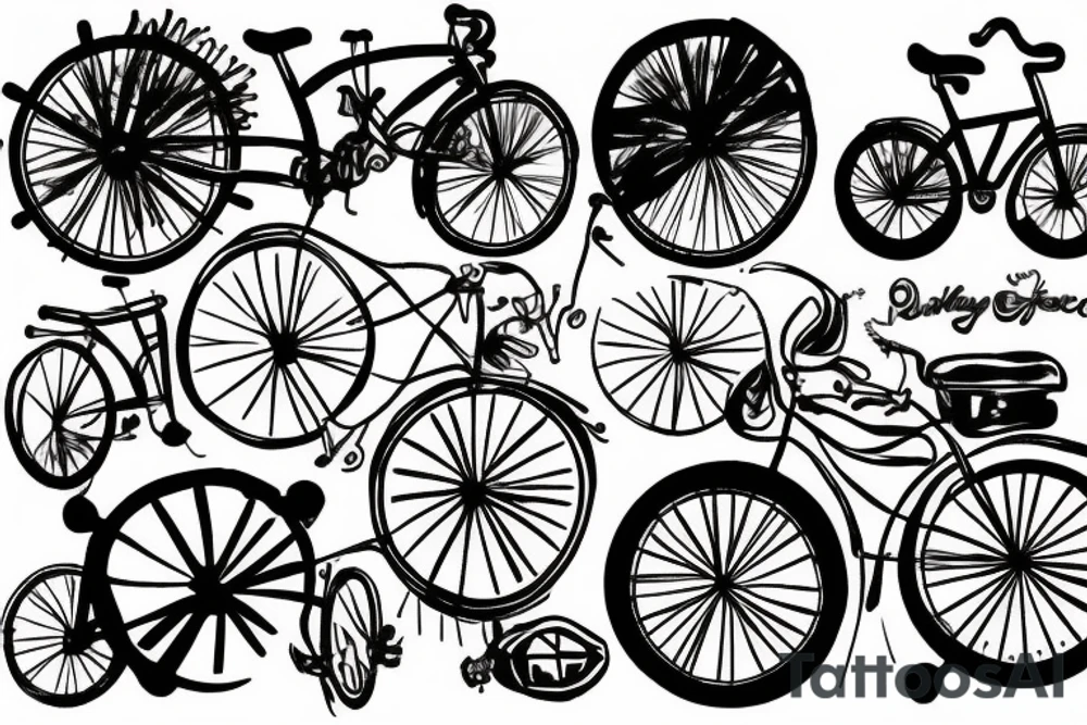 bicycle and peace tattoo idea