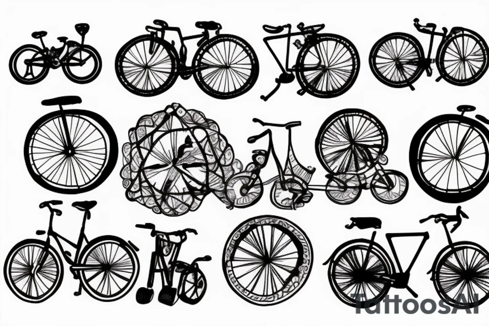 bicycle and peace tattoo idea
