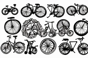 bicycle and peace tattoo idea