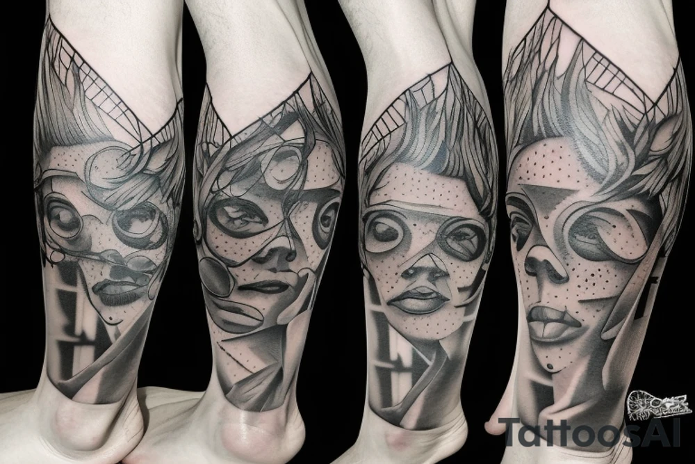 For men behind the leg tattoo idea