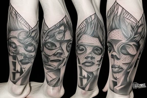 For men behind the leg tattoo idea
