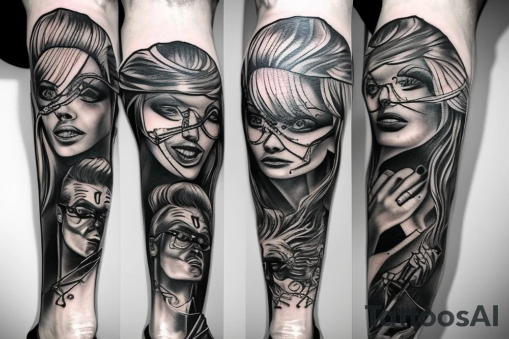 For men behind the leg tattoo idea