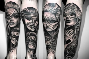 For men behind the leg tattoo idea