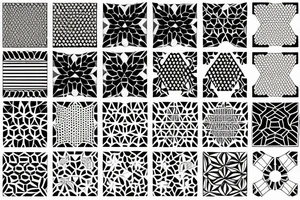 Hexagonal pattern black and white tattoo idea