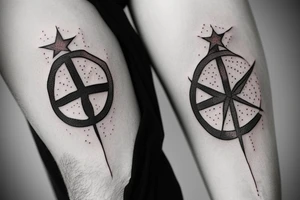 Greek anphora with stars and smoke coming out of it. tattoo idea