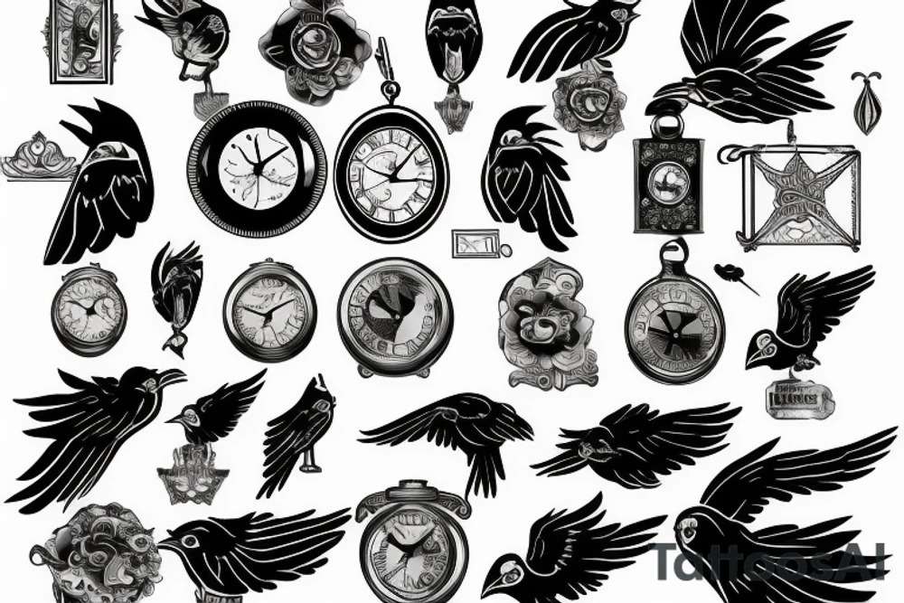 The name Jayden within cardinals, pocket watch tattoo idea