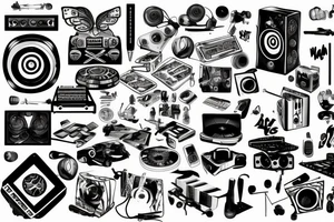 Dj, games, music, cars tattoo idea