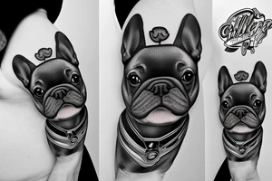 Dj, games, music, cars, food, french bulldog tattoo idea