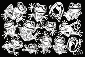 frog with three heads tattoo idea