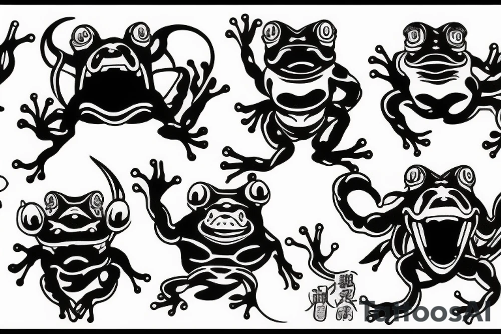 japanese demon frog oni tattoo idea