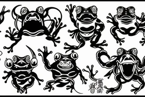 japanese demon frog oni tattoo idea