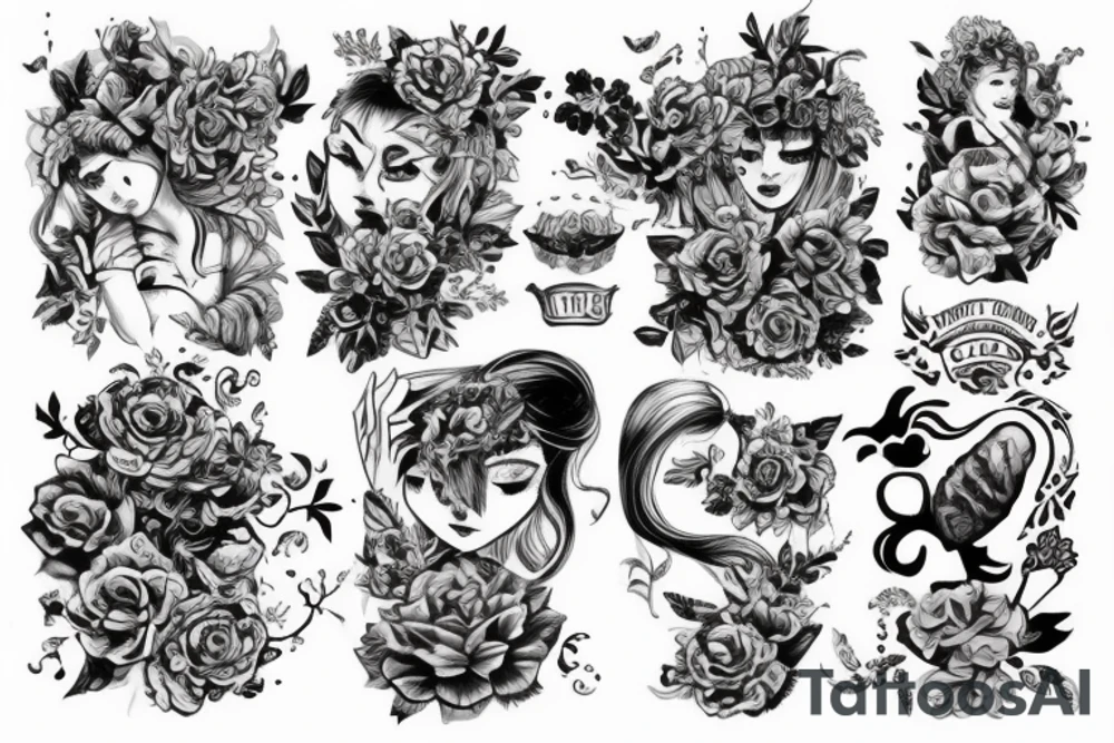 Тату в дрэйн стиле от локтя до начала кисти tattoo idea