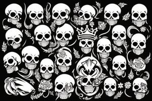 Skull with a crown tattoo idea