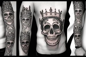 Skull with a crown tattoo idea