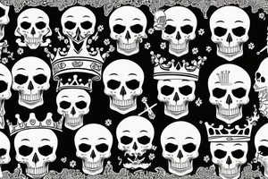 Skull with a crown tattoo idea