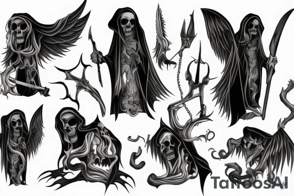 grim reaper demon tattoo idea