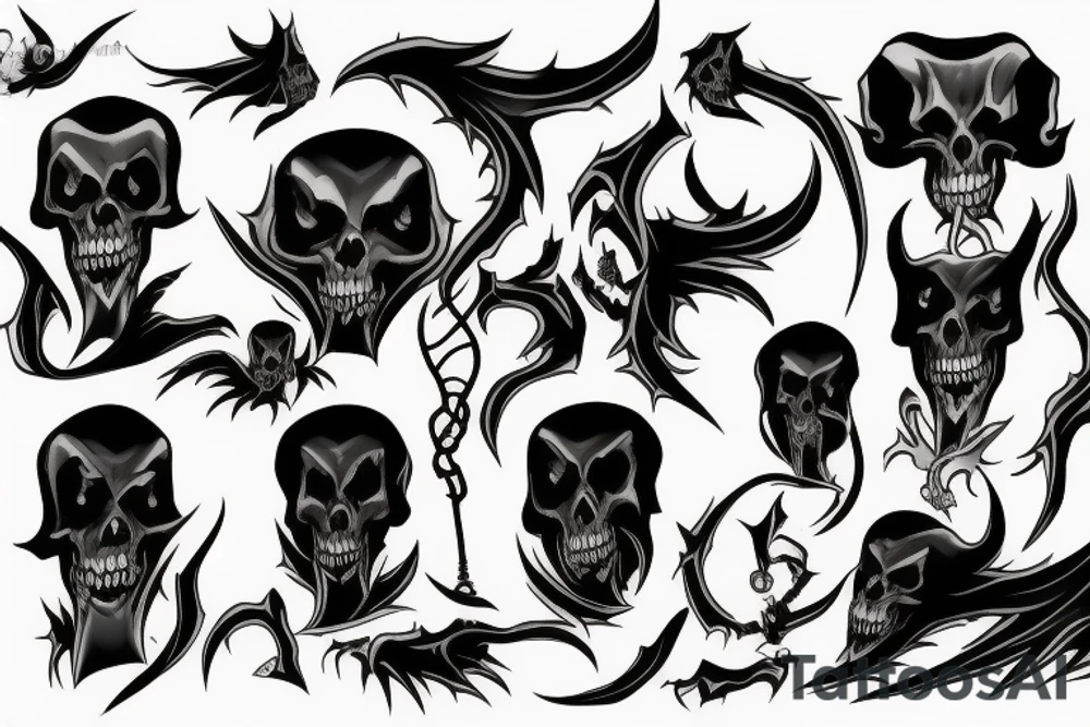 grim reaper demon tattoo idea