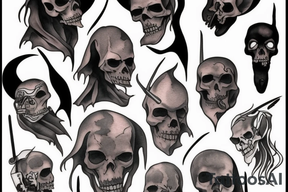 grim reaper demon tattoo idea