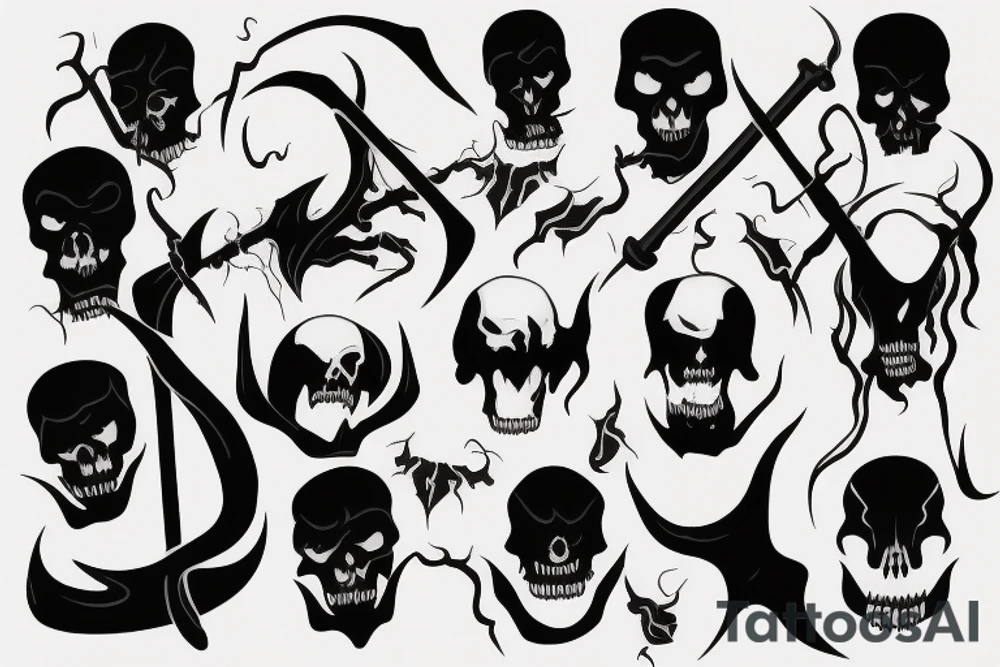 grim reaper demon tattoo idea