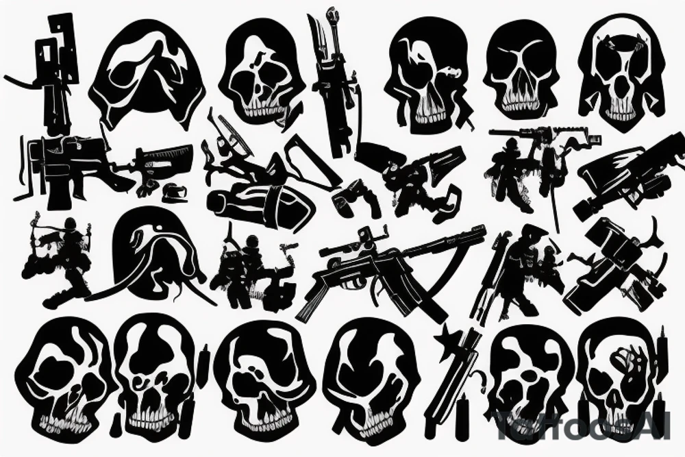 tactical soldier scary reaper tattoo idea
