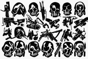 tactical soldier scary reaper tattoo idea
