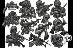 tactical soldier scary reaper tattoo idea