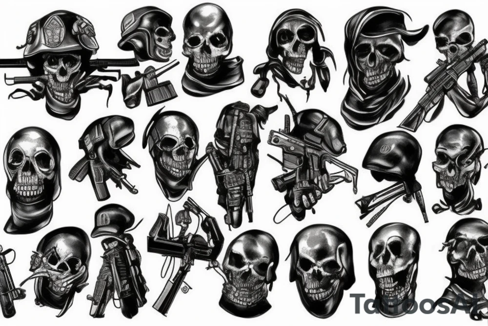 tactical soldier scary reaper tattoo idea