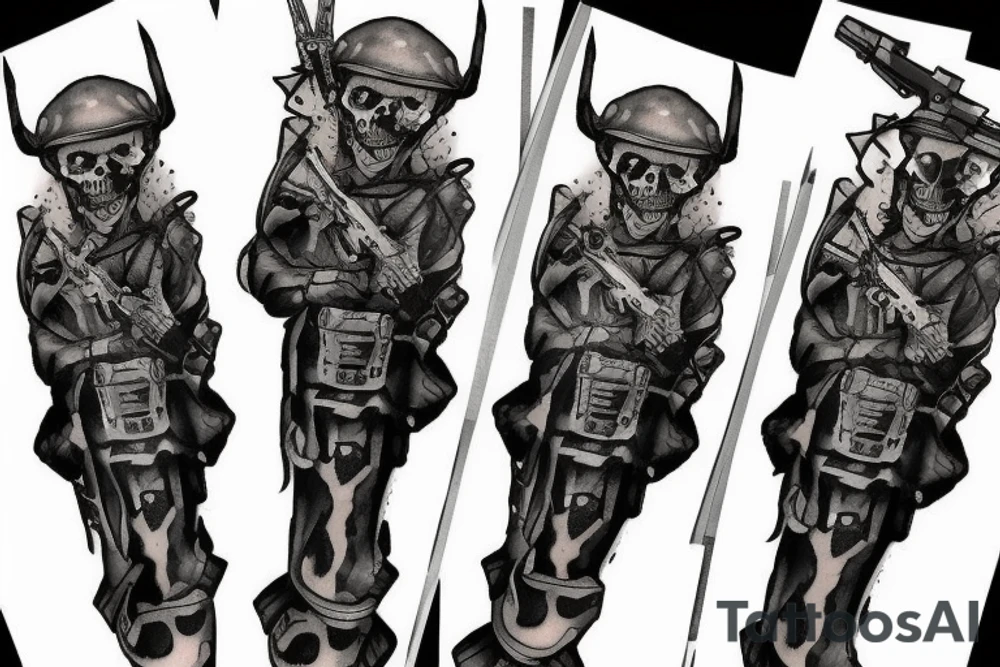 tactical soldier scary reaper tattoo idea