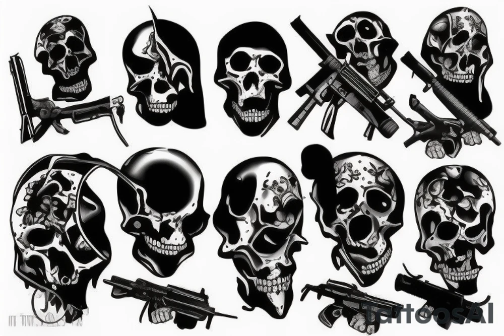 tactical soldier scary reaper tattoo idea