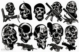 tactical soldier scary reaper tattoo idea